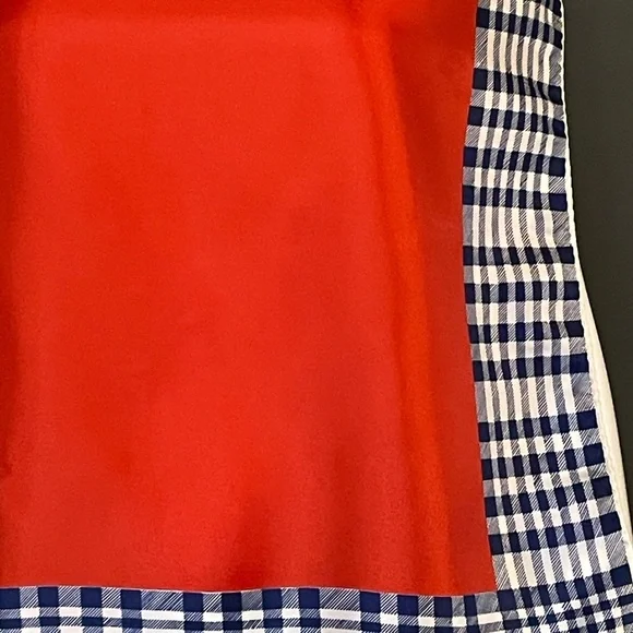 Super Cute Vintage Scarf Red Blue 23 In Sq Excellent Condition - Picture 7 of 7